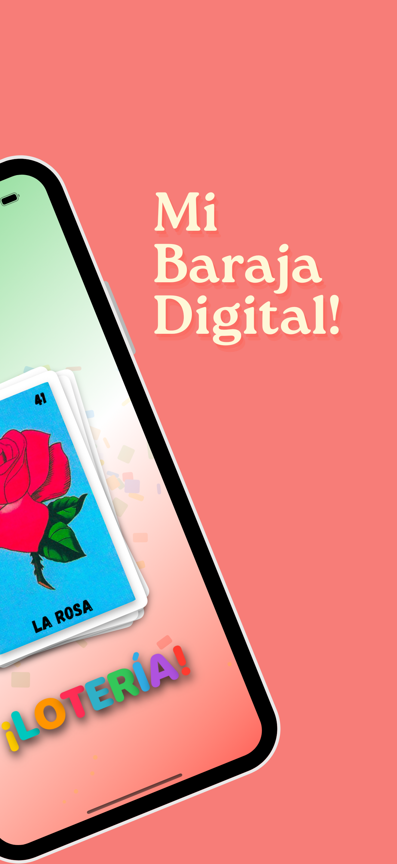 Provided app artwork: Mi Baraja Digital, showing the digital deck