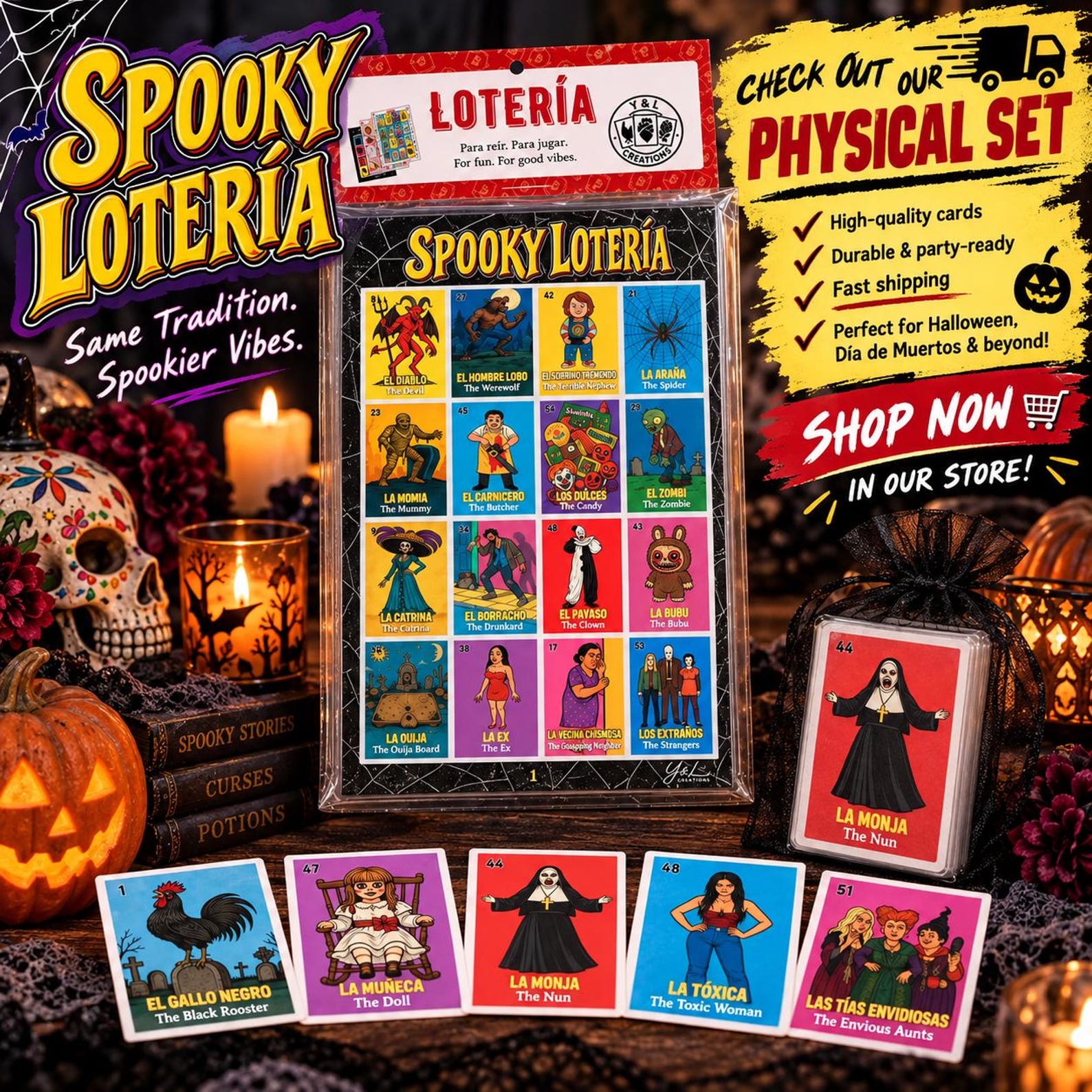 Spooky Lotería — Bilingual Edition